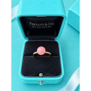 Tiffany & Co Hardwear Rose Quartz Ball Ring in Rose Gold, sz 6